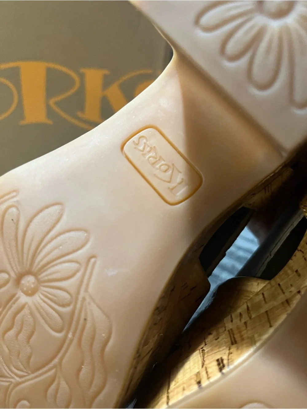 Kork-Ease Tan Cork Platform Sandal New
